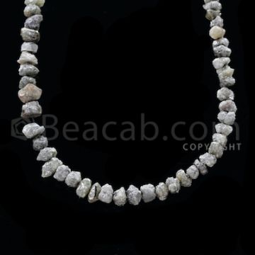 1 Line - Gray Diamond Rough Beads - 59.59 cts - 5.60 to 7.30 mm (RODB1015)