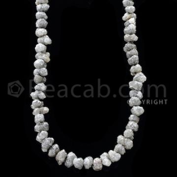 1 Line - Gray Diamond Rough Beads - 107.32 cts - 4.50 to 7 mm (RODB1017)