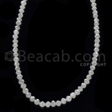 1 Line - White Diamond Faceted Beads - 21.50 cts - 2.30 to 3.60 mm (WDB1065)