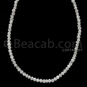 1 Line - White Diamond Faceted Beads - 14.50 cts - 2 to 2.30 mm (WDB1056)