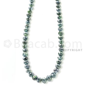 1 Line - Blue Diamond Faceted Beads - 54.96 cts - 3.50 to 5 mm (BLUDB1002)