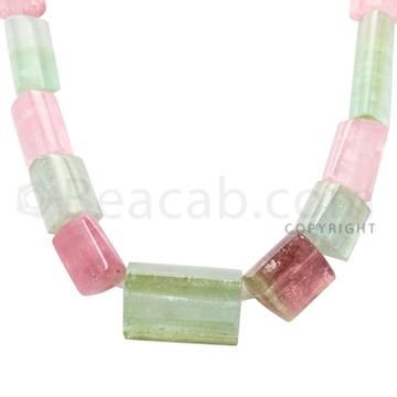 1 Line - Medium Tones Tourmaline Tube Beads - 629 cts - 11.5 x 9.1 mm to 22.4 x 19.5 mm (MTOUR1019)