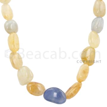 1 Line - Medium Tones Sapphire Tumbled Beads - 324.85 cts - 11.60 x 9 mm to 19 x 12.5 mm (STUB1007)