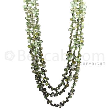3 Lines of Green Tourmaline Faceted Drops - 385.44 cts - 7 x 5.3 mm to 7.9 x 5.2 mm (TFD1157)