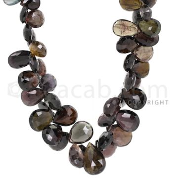 1 Line of Green Tourmaline Faceted Drops - 384.72 cts - 8.2 x 7.1 mm to 16.3 x 10.7 mm (TFD1162)