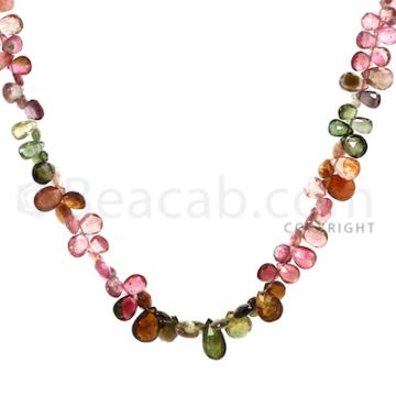 13 Lines of Medium Tones Tourmaline Faceted Drops - 1166.00 cts - 5 x 3.8 mm to 8.7 x 6.5 mm (TFD1165)