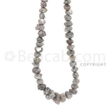 1 Line - Gray Diamond Rough Beads - 51.50 cts - 5.5 to 6.2 mm (RODIA1014)