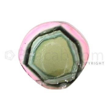 1 pc - Watermelon (Bi-Color) Tourmaline Slices - 8.50 cts - 15.4 x 15.4 x 3.3 mm (TOUSL1034)