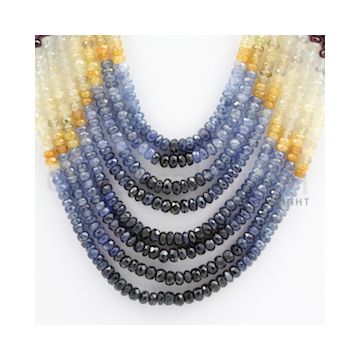 2.75 to 4.00 mm - Emerald, Ruby, Sapphire, Multi Sapphire Faceted Beads - 325.65 carats - 13 to 18 inches (MSFBwE1016)