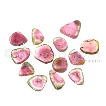 1 pc - Watermelon (Bi-Color) Tourmaline Slices - 66.50 cts - 29.3 x 29.5 x 7.4 mm (TOUSL1002)
