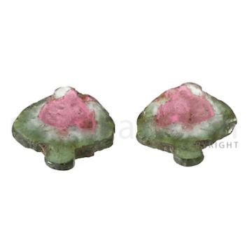 2 pcs - Watermelon (Bi-Color) Tourmaline Slices - 19.50 cts - 19.4 x 19 x 3.4 mm (TOUSL1012)