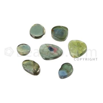 5 pcs - Watermelon (Bi-Color) Tourmaline Slices - 7.81 cts - 5.5 x 5.6 x 1.6 mm to 7.9 x 9.9 x 1.6 mm (TOUSL1074)