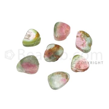 7 pcs - Watermelon (Bi-Color) Tourmaline Slices - 8.75 cts - 8 x 7.3 x 1.5 mm to 10.7 x 6.8 x 2.2 mm (TOUSL1059)