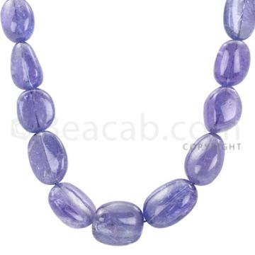 1 Line - Violet Tanzanite Tumbled Beads - 290.15 cts - 10.2 x 9.1 mm to 17.2 x 13 mm (TZTUB1010)