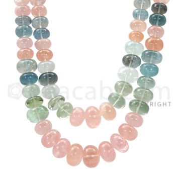 2 Lines - Medium Tones Smooth Aquamarine Beads - 1233 cts - 10.4 x 16.2 mm to 10.4 x 15.6 mm (AQSB1013)-OOS