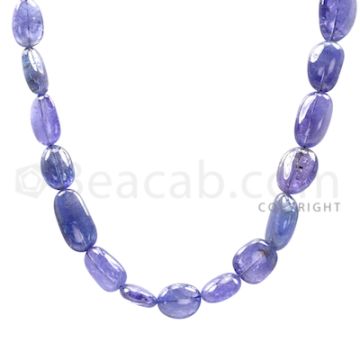 1 Line - Violet Tanzanite Tumbled Beads - 498.8 cts - 12.5 x 7.5 mm to 19.3 x 11.5 mm (TZTUB1008)