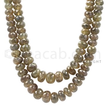 2 Lines - Green Sapphire Faceted Beads - 1094 cts - 7.8 to 13.1 mm (SFB1081)
