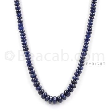 1 Line - Blue Sapphire Smooth Beads - 199.5 cts - 4.8 to 7.8 mm (SSB1045)