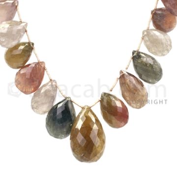 1 Line - Medium Tones Multi-Sapphire Faceted Drops - 626.8 cts - 16.2 x 11.1 mm to 22.3 x 17 mm (MSFD1039)
