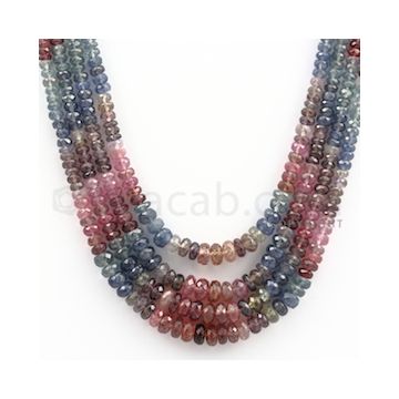 2.80 to 6.00 mm - Multi Sapphire Faceted Beads - 265.00 carats - 14 to 17 inches (MSFBnE1023)