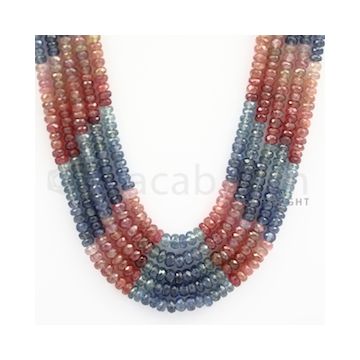 3.00 to 5.00 mm - Multi Sapphire Faceted Beads - 470.00 carats - 18 to 20.5 inches (MSFBnE1024)