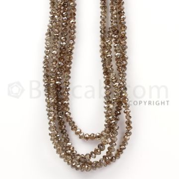 4 Lines - Champagne Diamond Faceted Beads - 176.37 cts - 3.6 to 4.5 mm (BRNDIA1039)
