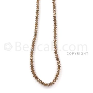 1 Line - Champagne Diamond Faceted Beads - 35.56 cts - 1.8 to 4 mm (BRNDIA1042)