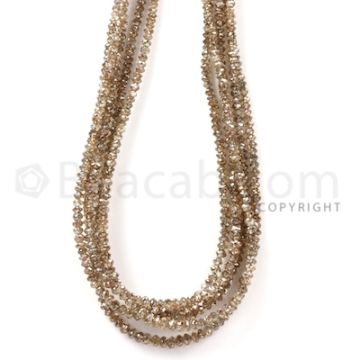 3 Lines - Champagne Diamond Faceted Beads - 116.11 cts - 2.2 to 3.2 mm (BRNDIA1030)