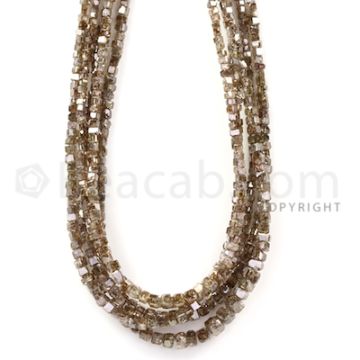 3 Lines - Champagne Diamond Cube Beads - 113.35 cts - 2 to 4 mm (BRNDIA1023)
