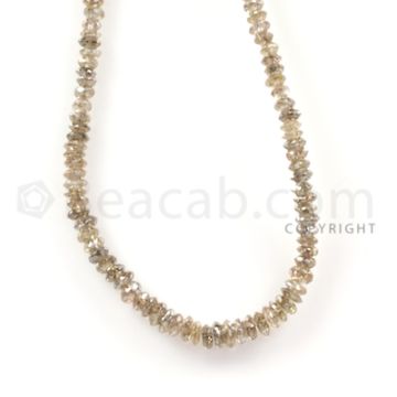1 Line - Champagne Diamond Faceted Beads - 17.5 cts - 1.7 to 2.7 mm (BRNDIA1032)