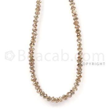 1 Line - Champagne Diamond Faceted Beads - 48.96 cts - 3.5 to 4.1 mm (BRNDIA1043)