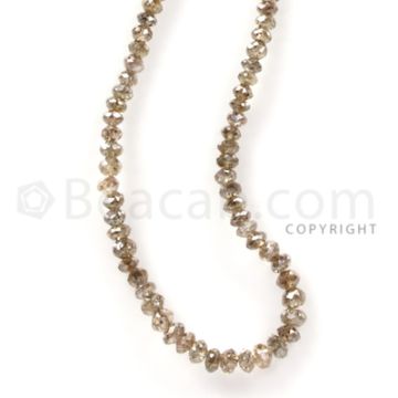 1 Line - Champagne Diamond Faceted Beads - 17.83 cts - 1.9 to 2.7 mm (BRNDIA1031)