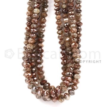4 Lines - Champagne Diamond Faceted Beads - 284.52 cts - 3.5 to 5.7 mm (BRNDIA1029)