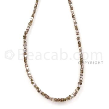 1 Line - Champagne Diamond Cube Beads - 20.5 cts - 1.7 to 3.1 mm (BRNDIA1028)