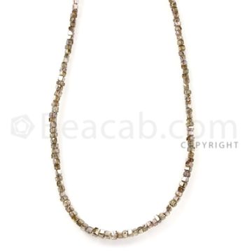1 Line - Champagne Diamond Cube Beads - 17.5 cts - 1.3 to 2.5 mm (BRNDIA1027)
