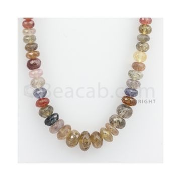 7.00 to 13.00 mm - Multi Sapphire Faceted Beads - 421.00 carats - 21 inches (MSFBnE1029)