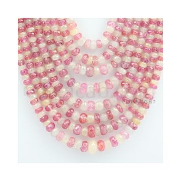 3.50 to 8.00 mm - Yellow Sapphire, Pink Sapphire Faceted Beads - 724.00 carats - 14 to 19 inches (MSFBnE1030)
