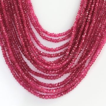 14 Lines - Medium Red Faceted Ruby  Beads - 481.00 - 2 to 3.6 mm (RFB1102)