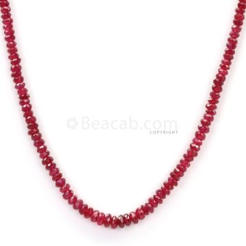 1 Line - Dark Red Ruby Faceted Beads - 34.00 - 2.2 to 3.8 mm (RFB1107)