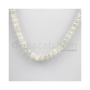 White Diamond Faceted Beads - 1 Line - 48.58 carats (WDia1002)