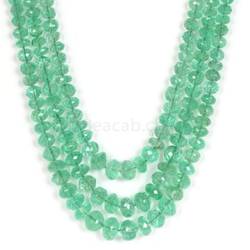 3 Lines - Light Green Emerald Faceted Beads - 313.00 - 3 to 9.3 mm (EMFB1053)