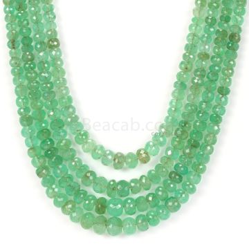 4 lines - Light Green Emerald Faceted Beads - 340..05 - 3 to 7.8 mm (EMFB1045)
