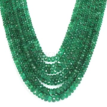 8 Lines - Medium Green Emerald Faceted Beads - 324.50 - 2.4 to 6 mm (EMFB1048)