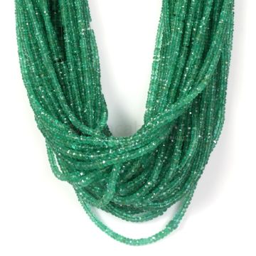 52 Lines - Medium Green Emerald Faceted Beads - 1224.00 - 2.3 to 5.8 mm (EMFB1039)