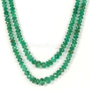 2Lines - Medium Green Emerald Faceted Beads - 115.32 - 3.3 to 7 mm (EMFB1041)