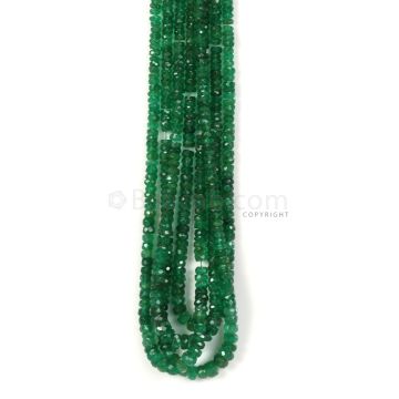 4 Lines - Dark Green Emerald Faceted Beads - 99.45 - 2.2 to 4.3 mm (EMFB1093)