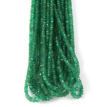 10 Lines - Medium Green Emerald Faceted Beads - 306.40 - 2.4 to 5.5 mm (EMFB1098)