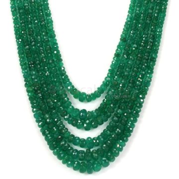 Medium Green Emerald Faceted Beads - 6 Lines - 293.11 - 2.5 to 7.5 mm (EMFB1060)