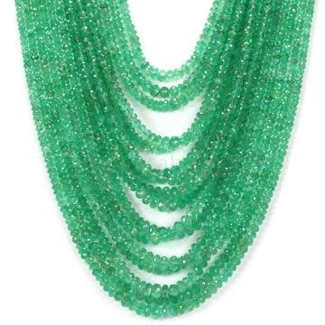 16 Lines - Medium Green Emerald Faceted Beads - 1155.65 - 2.6 to 6.7 mm (EMFB1088)