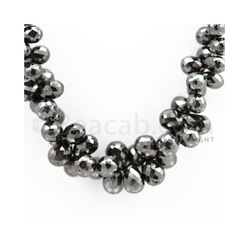Black Diamond Drops with Green Sapphire Clasp - 1 Line - 387.23 carats (DiaDrp1002)